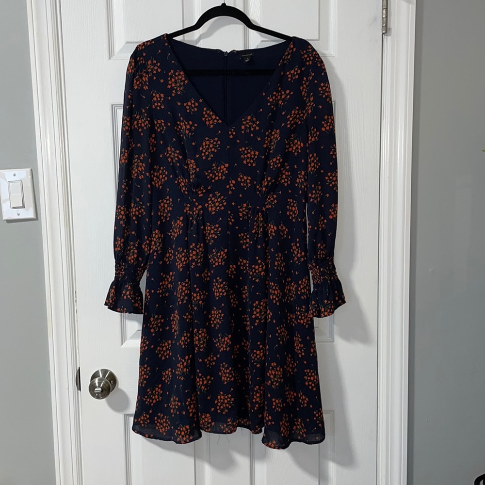 Ann Taylor navy dress with cinched sleeves (10)